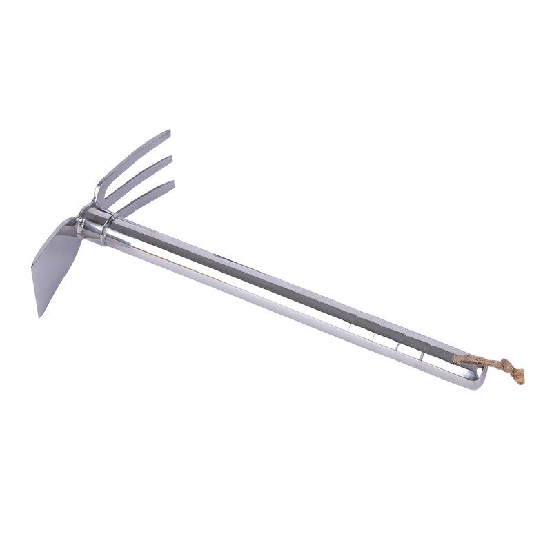 Stainless Steel Hoes Digger Rake Agricultural Hoe Tools Farm Short Handle Shovel Pickaxe Grow Flowe Weeding Gardening Tool