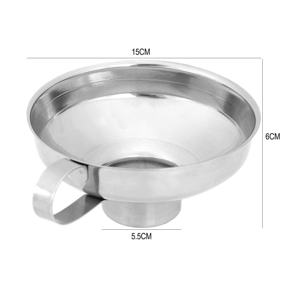 Stainless Steel Wide Mouth Canning Funnel Thick Salad Dressing Funnel Oil Leak Kitchen Tool Smooth surface and easy to cle: L