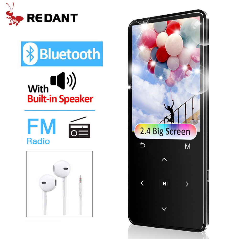 REDANT-REPRODUCTOR de música MP3 con Bluetooth y teclas táctiles para niños, pantalla de 2,4 pulgadas, HiFi, Walkman MP 3 Flac, 8/16/20/32/40GB