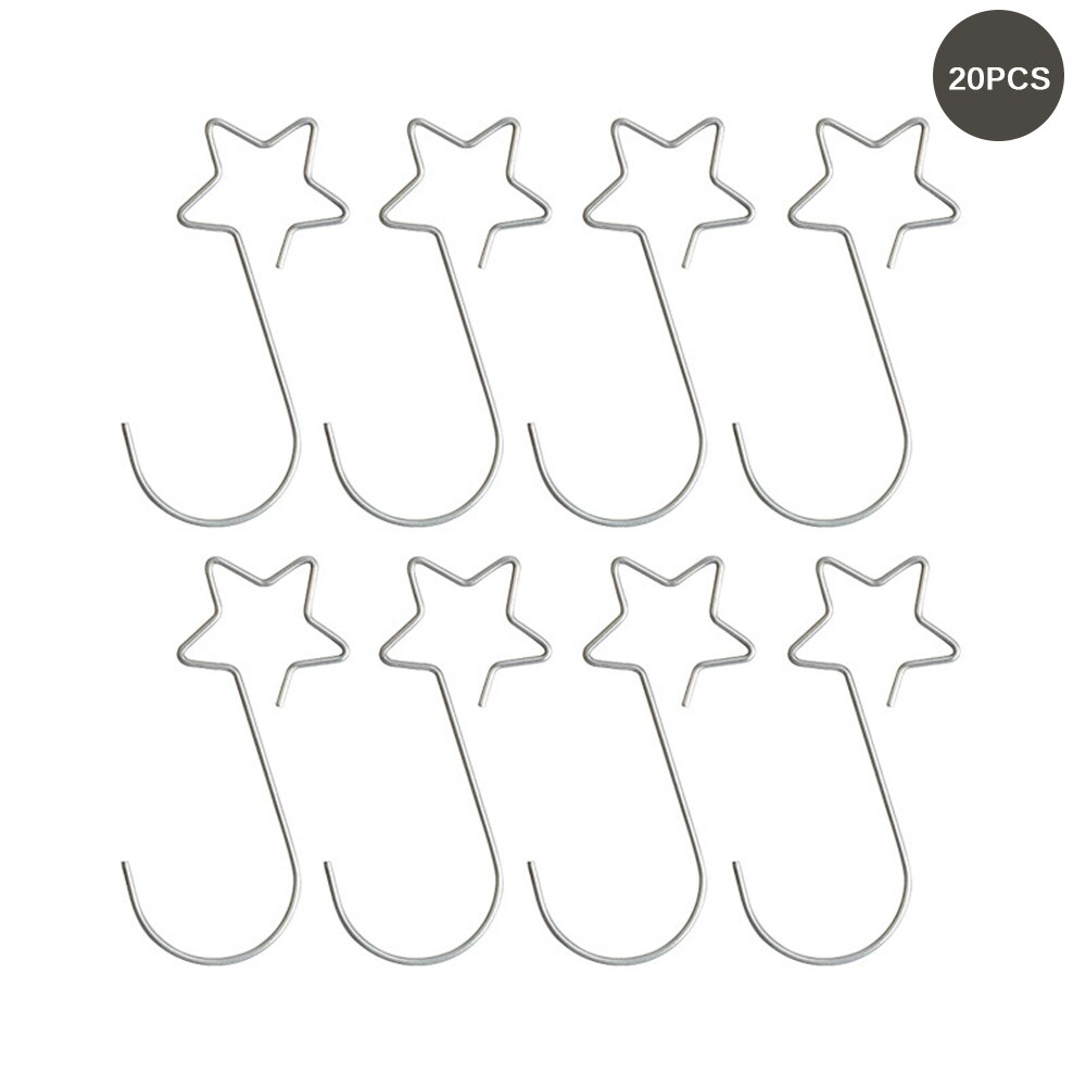 20Pcs Diy Mini Stervormige Haken Stevige Ster Vormige Haken Rvs S-Vormige Hangers Metalen Diy Mini ster Vormige Opknoping: silver