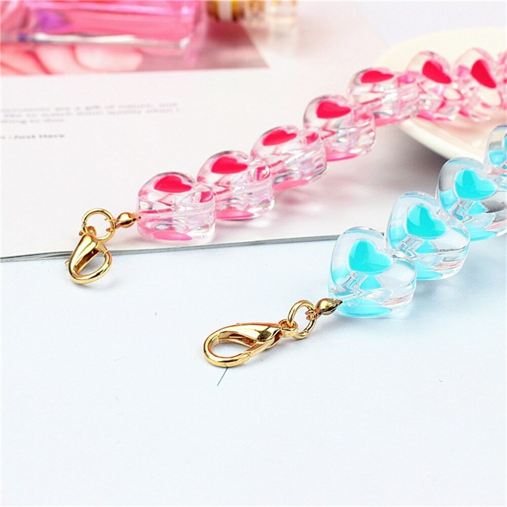 Mobiele Telefoon Lanyard Telefoon Charme Acryl Olie Liefde Armband Telefoon Sleutelhanger Diy Mobiele Telefoon Geval Sieraden Accessoires