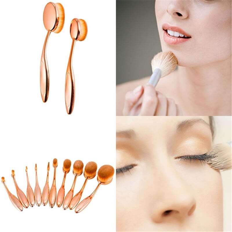 10pcs Pro Cosmetic Makeup Tool Brush Brushes Set Eyeshadow Blush Brushes Tools