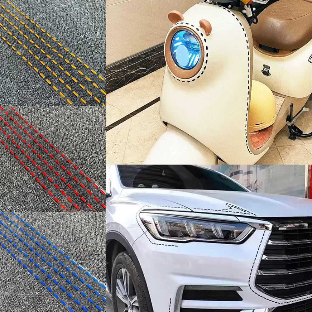 Reflecterende motorfiets sticker DIY gestippelde tape rolstrip decoratie accessoires auto sticker vinyl elektromobiel striping tape