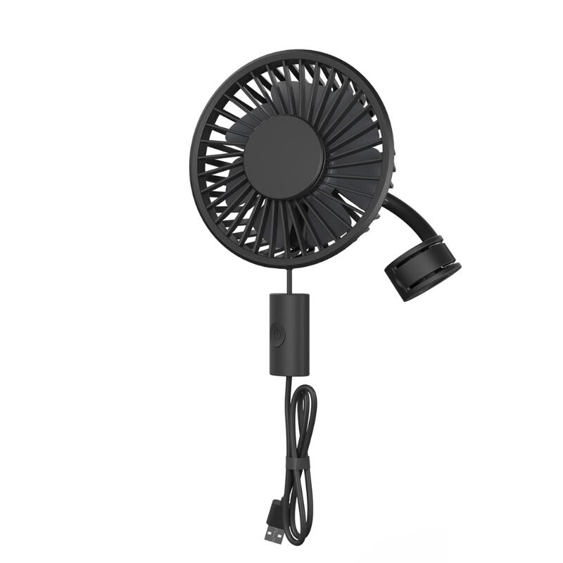 Universele 5V Van Vrachtwagen Auto Ventilator 360 Graden Roterende Koelventilator Auto Terug Achterbank Hoofdsteun 3 Speed Verstelbare usb Fan