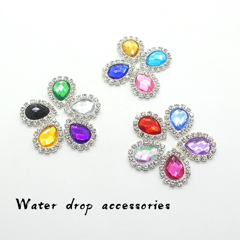 10pcs/lot17*21mm metal Water rhinestoneMaterial AcrylicMaterial MixDIY clothes, crafts, sewing, handmade jewelry accessorie