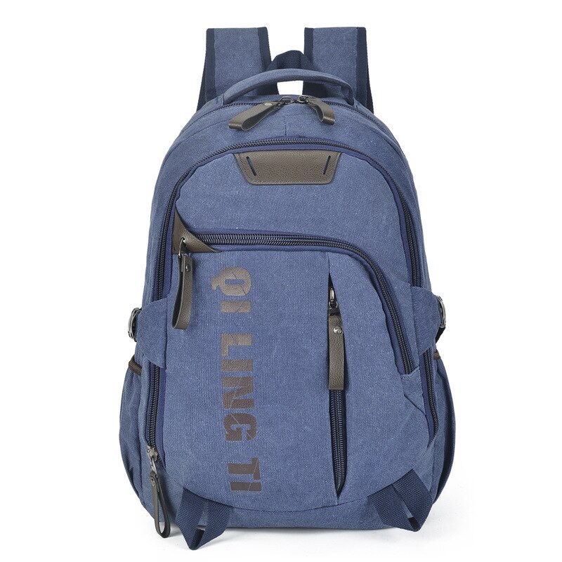 Chuwanglin rygsæk til mænds bærbare rygsæk lærred mandlige rygsække stor kapacitet skoletasker vintage rejsetaske  a7610: Blå 3