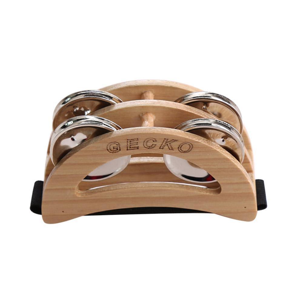 Elliptical Cajon Box Drum Companion Jingle Tambourine Foot Instruments Hand Percussion 100*68mm Wood Accessory Tambourine Z3D4: Default Title