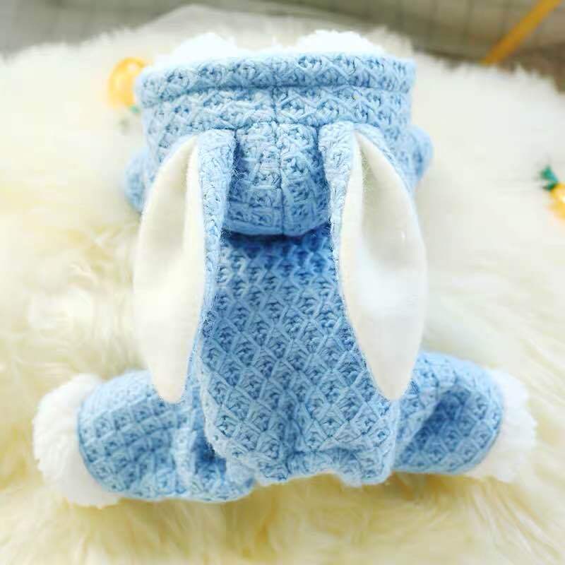 Épais chien vêtements hiver animaux chiens vêtements grand lapin oreille vêtements pour animaux de compagnie pour petits chiens moyens manteau veste produits pour animaux de compagnie York: Bleu / XL