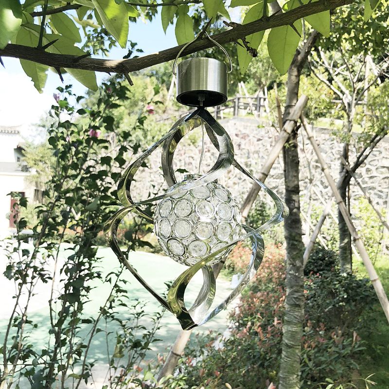 Carillon LED solaire à énergie solaire, lampe de jardin suspendue, Spinner, couleur changeante, décoration de la maison, macramé
