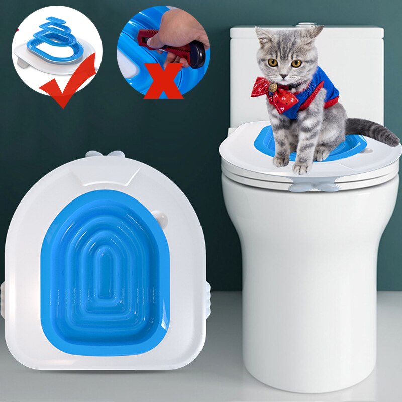 Cat Litter Tray Plastic Cat Toilet Training Kit Litter Box Cat Toilet Trainer Toilet Pet Cleaning Cat Training Litter Kwitter