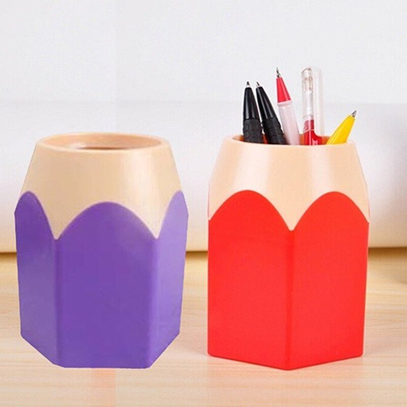 Creatieve Pen Vaas Potlood Pot Make-Up Borstel Houder Briefpapier Bureau Netjes Plastic Desk Organizer Container School Kantoorbenodigdheden