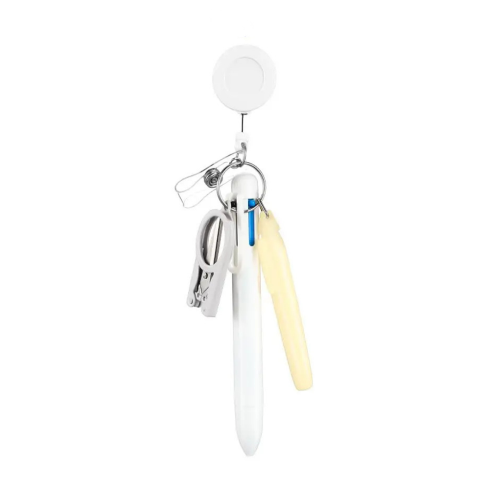 Retractable Scroll Style Hooks Scalable Ballpoint Pen School Hospital Student Nurse Ball Pen with Buckle Clip Nurse's Day: Yellow