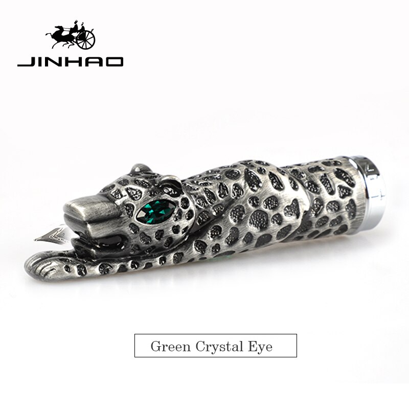 Jinhao Snow Leopard Silver Metal Fountain Pen Ink Pen Converter Filler Medium Nib Stationery Office school supplies Writing