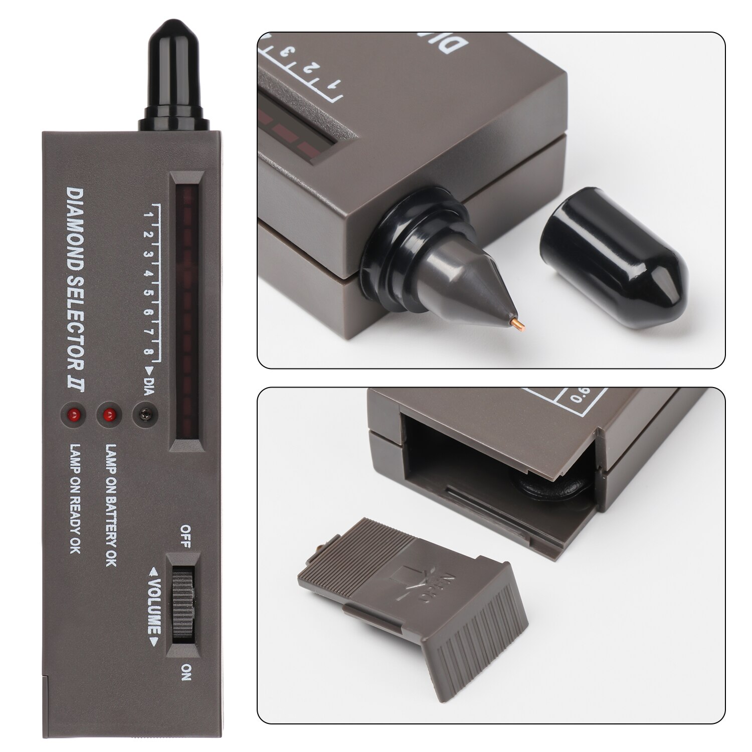 Diamond Selector II Gem Tester Pen With Mini Illuminated Jewelry Gemstone Testing LED Magnifying Electronic Diamond Tester Tool