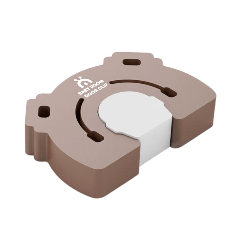 Topes de puerta de seguridad para niños y bebés, topes de seguridad gruesos con dibujos animados, Protector de dedo antipellizco: S1 Brown Stopper
