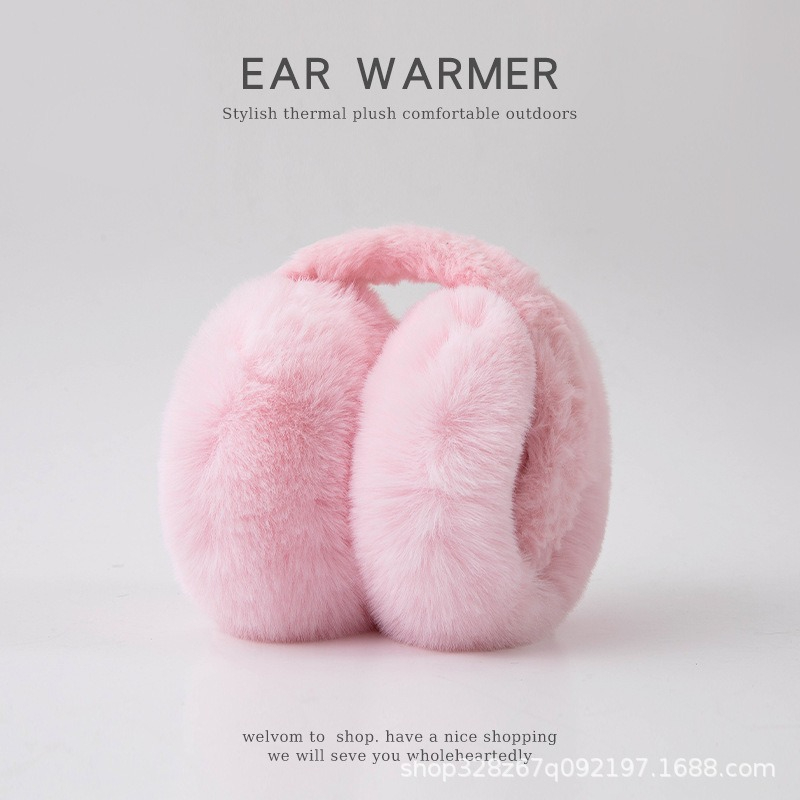 Plush Ear Warmer Winter Warm for Women Men Solid Color Earflap Outdoor Cold Protection EarMuffs Ear Cover Christmas Gif: army green