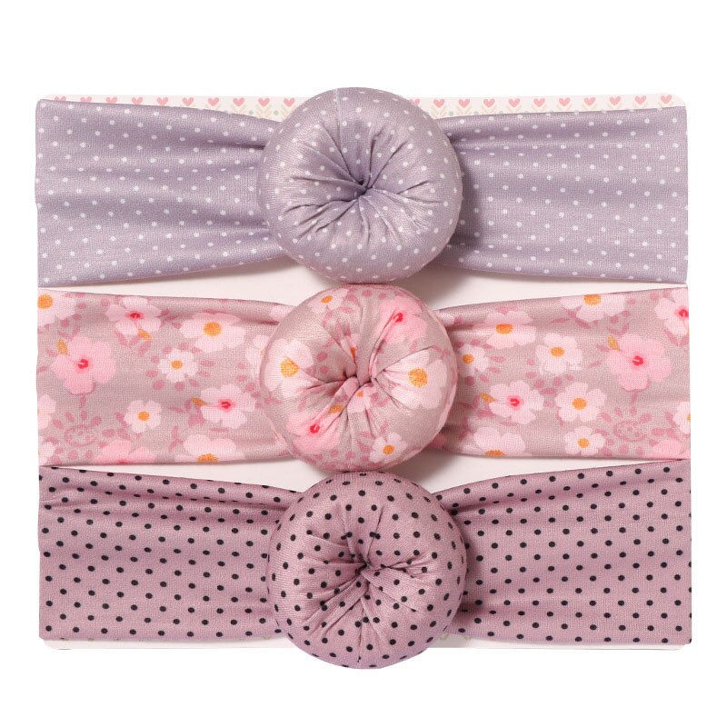 3 unids/set bebé diadema arcos nudo diademas para recién nacidos para chicas con flores y puntos impreso niños turbante bebé accesorios para el pelo: 4