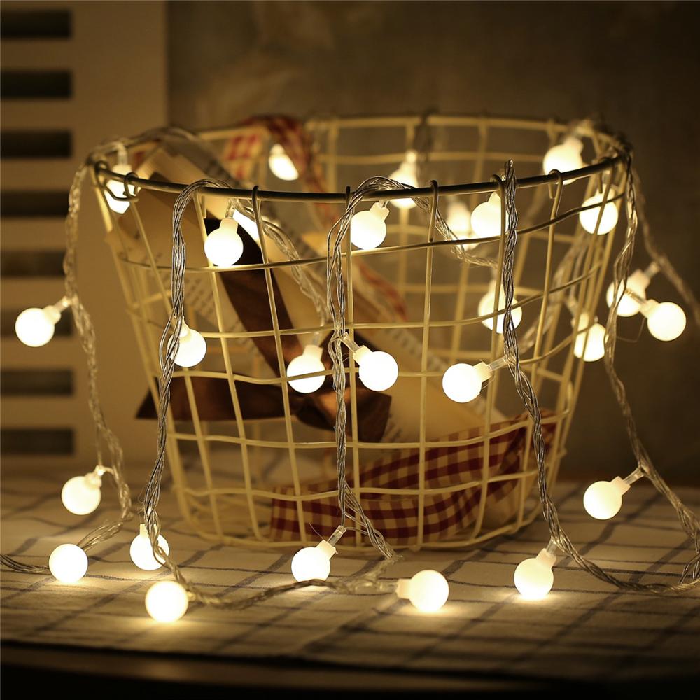 1.5m 10 led seppele keiju valot aa paristo led ruusu jouluvalot merkkijono valot vuosi joulukoristeet kukka: Pallo lämmin