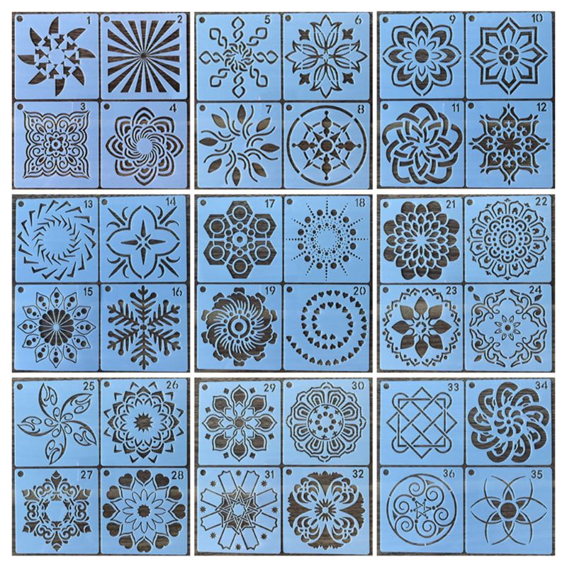 56 Pack Mandala Dot Schilderen Templates Stencils, Kleine Mandala Template Stencils Voor Diy Art Project Rock Schilderen