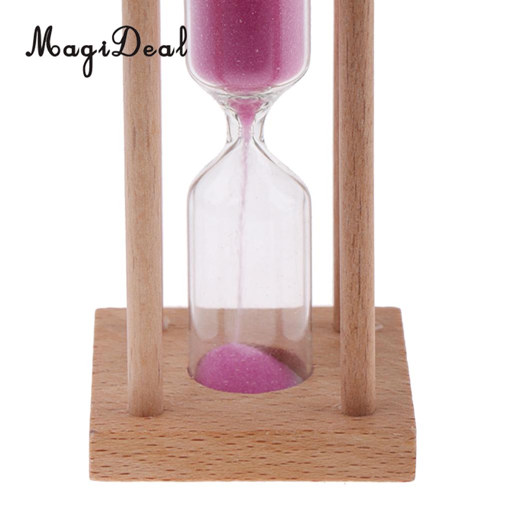 MagiDeal 1 Minutes Wooden Frame Hourglass for Kids Brushing Timer Kitchen Cooking Timer - Purple