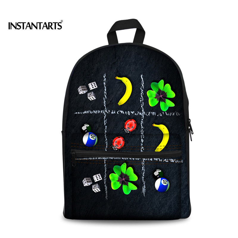INSTANTARTS Cool Animal Printing Backpack for Teenager Boys Travel Laptop Canvas Backpack 3D Ladybug Children School Backpacks: CC1465J