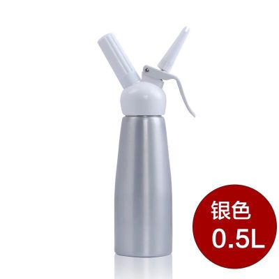 500ml krempistoler aluminium kremskummer rustfritt stål krem emalje vase nitrogen sifon flaske midtdeler dessertbrett: Sølv 500ml