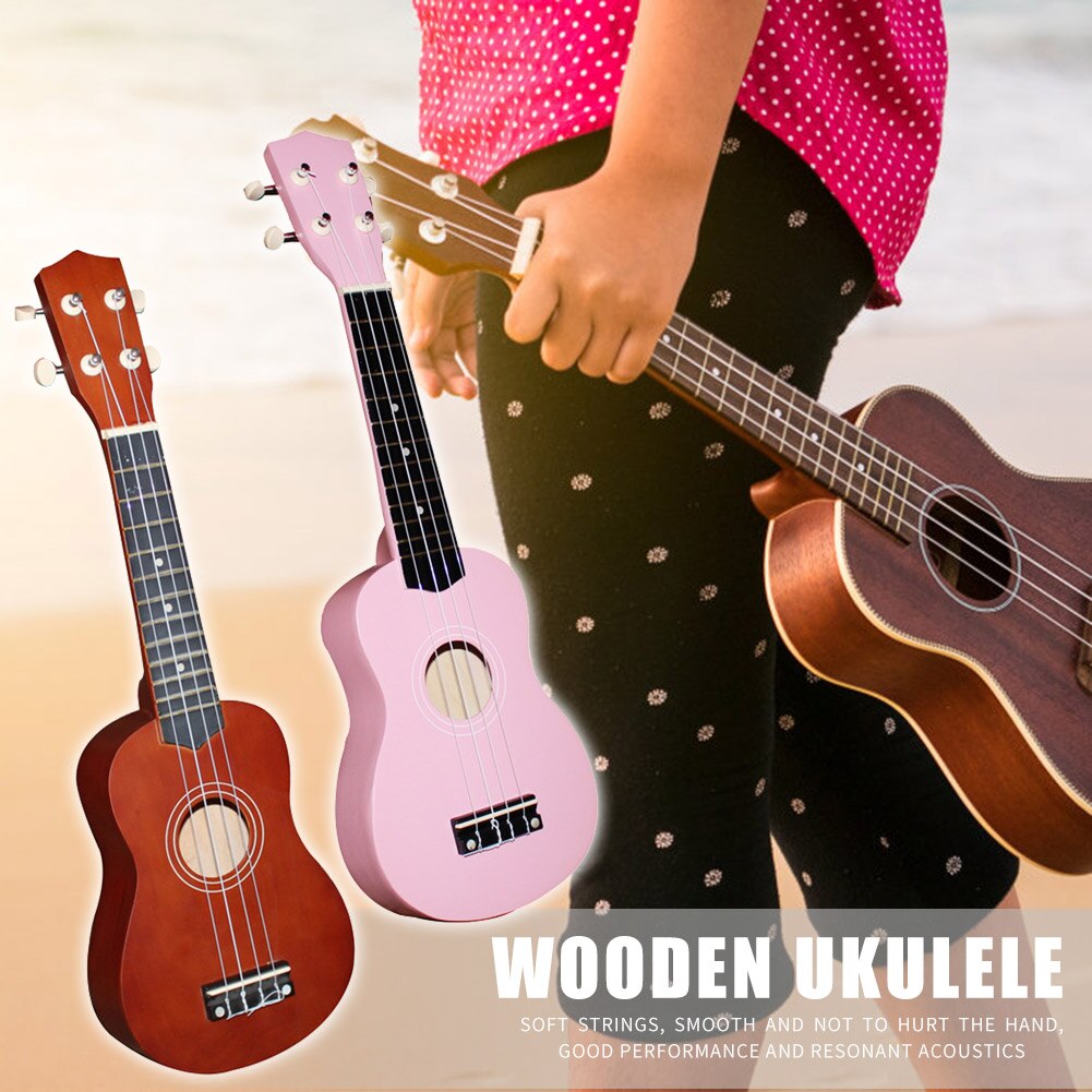 4 Strings 21 inch Guitar Musical Enjoyable Instrument Supplies Basswood Hawaii Musical Instrument Ukulele for Beginner