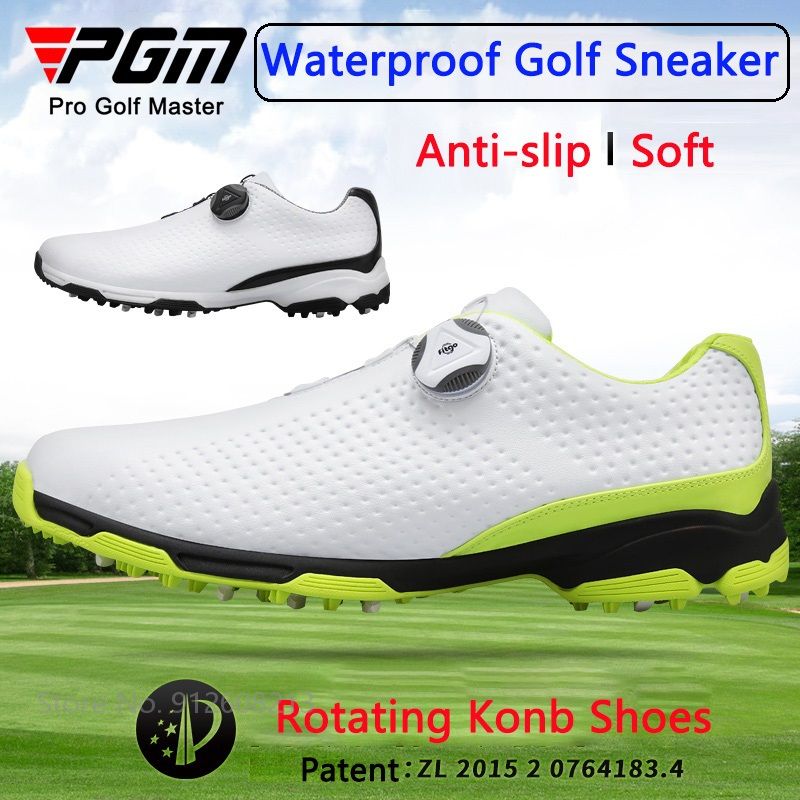 PGM – chaussures de Golf légères et imperméables pour hommes, baskets de Golf à lacets rotatifs, respirantes et antidérapantes