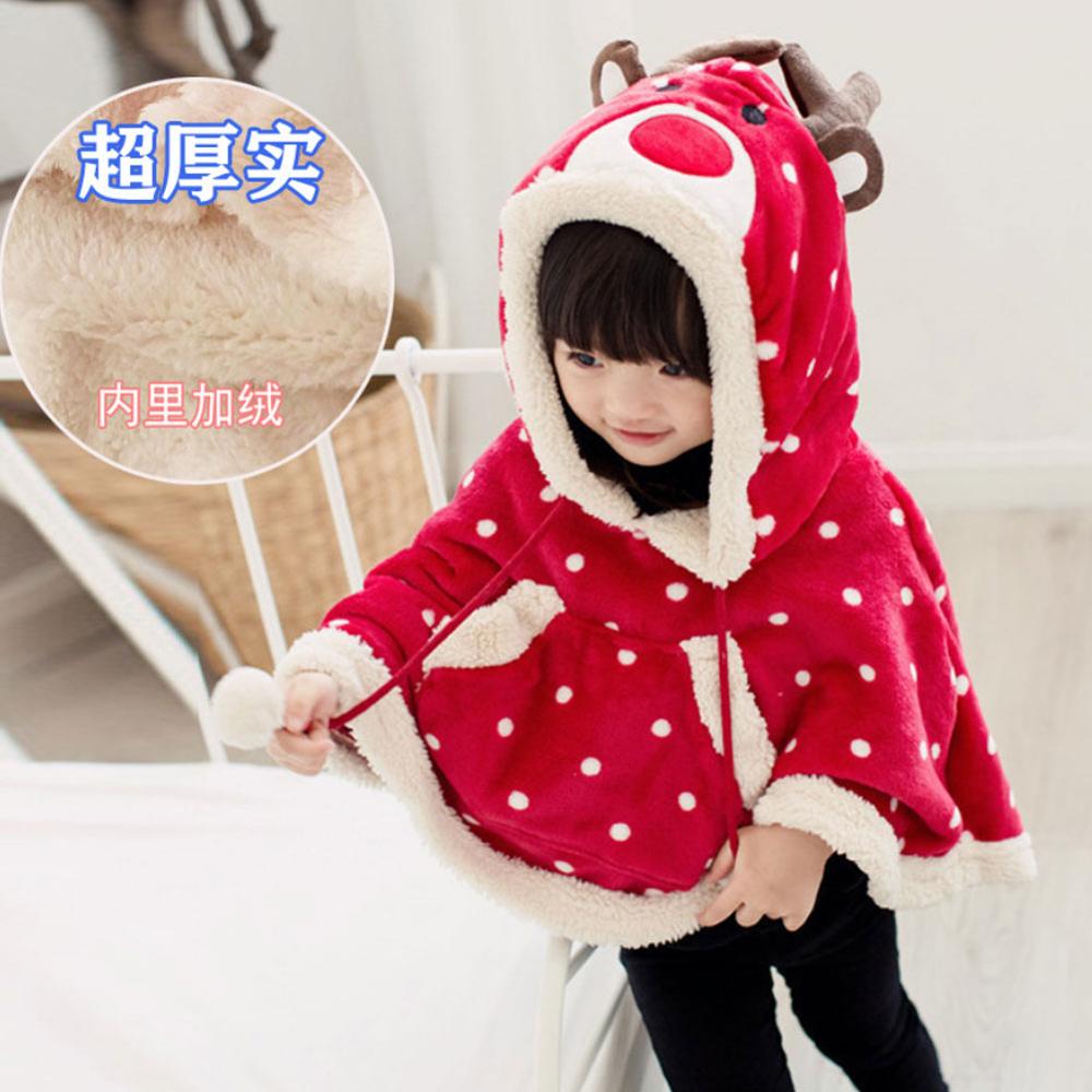 Ropa de invierno para niña, Sudadera con capucha, abrigo para bebé, trajes cálidos para niño, chaqueta gruesa de terciopelo, bonita, para Navidad de 4 a 12 años