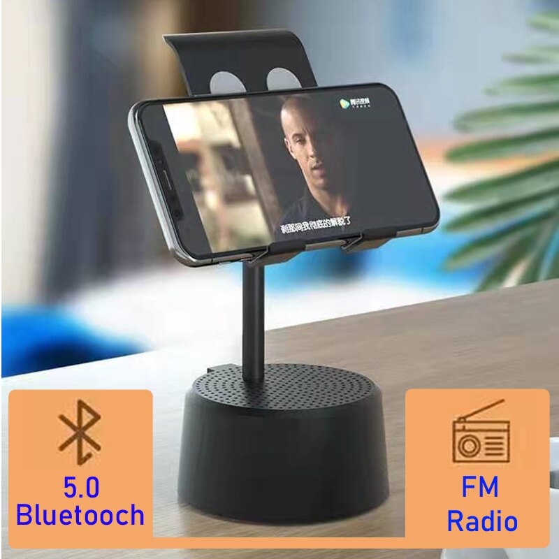 Bluetooth Tripod 360 Rotation FM Radio Holder For Phone Smartphone Tik Vlog Live Tok Video Record Speaker