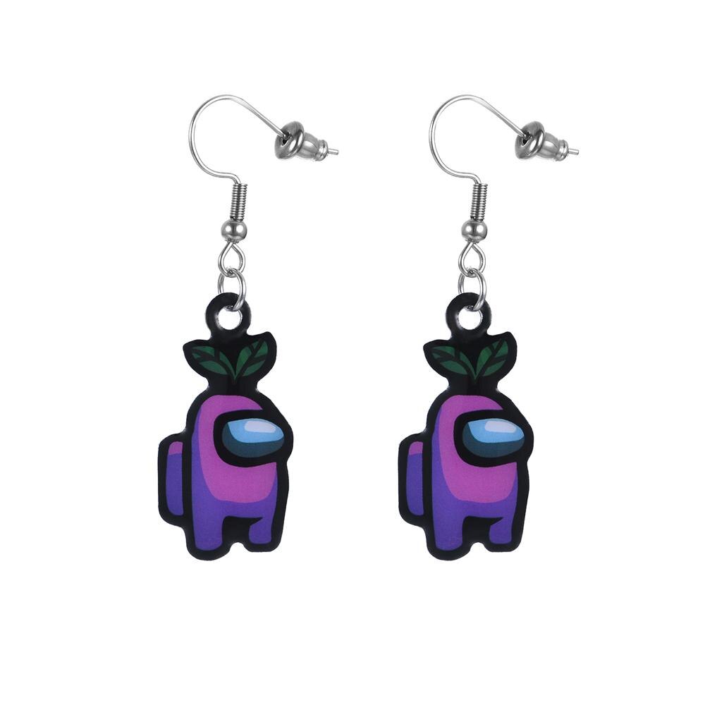 Pendientes colgantes de Juegos populares de los Estados Unidos para niñas, joyería brinco, juguetes de figuras de amongUS: ER77-A