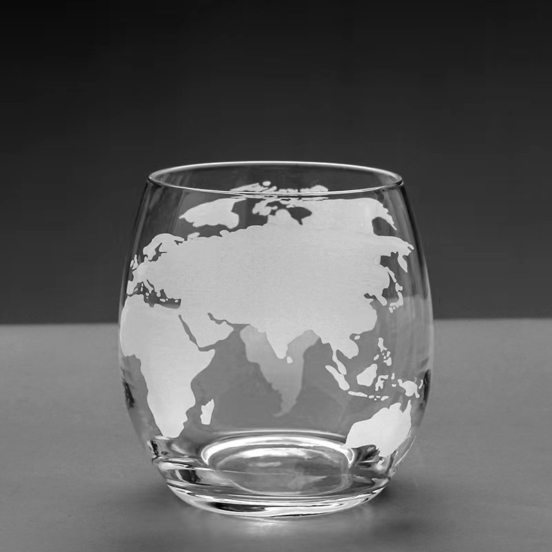 Carafe à whisky Globe, aérateur de vin, ensembles de verres à l'intérieur du cristal avec support en bois fin, carafe à liqueur pour tasse à Vodka, accessoires de Bar: Bleu