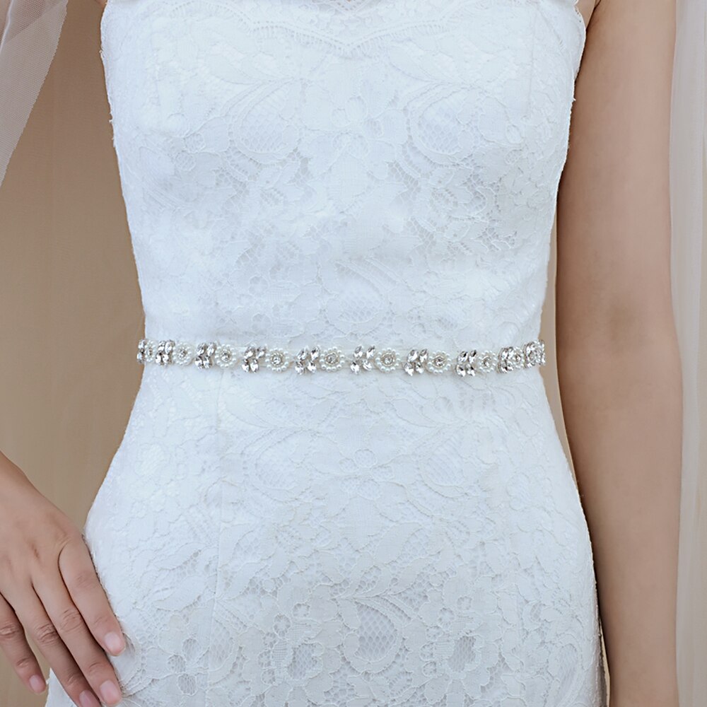 Ceinture Mariage Strass Pour Robe De Mariée Et Demoiselle D'Honneur - 21 Couleurs