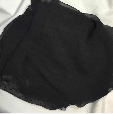 Stoffer til bryllupsdekoration prikbroderi udsmykket chiffon kjole skjorte stof gør-det-selv beklædningsgenstand tilbehør  d531: Sort