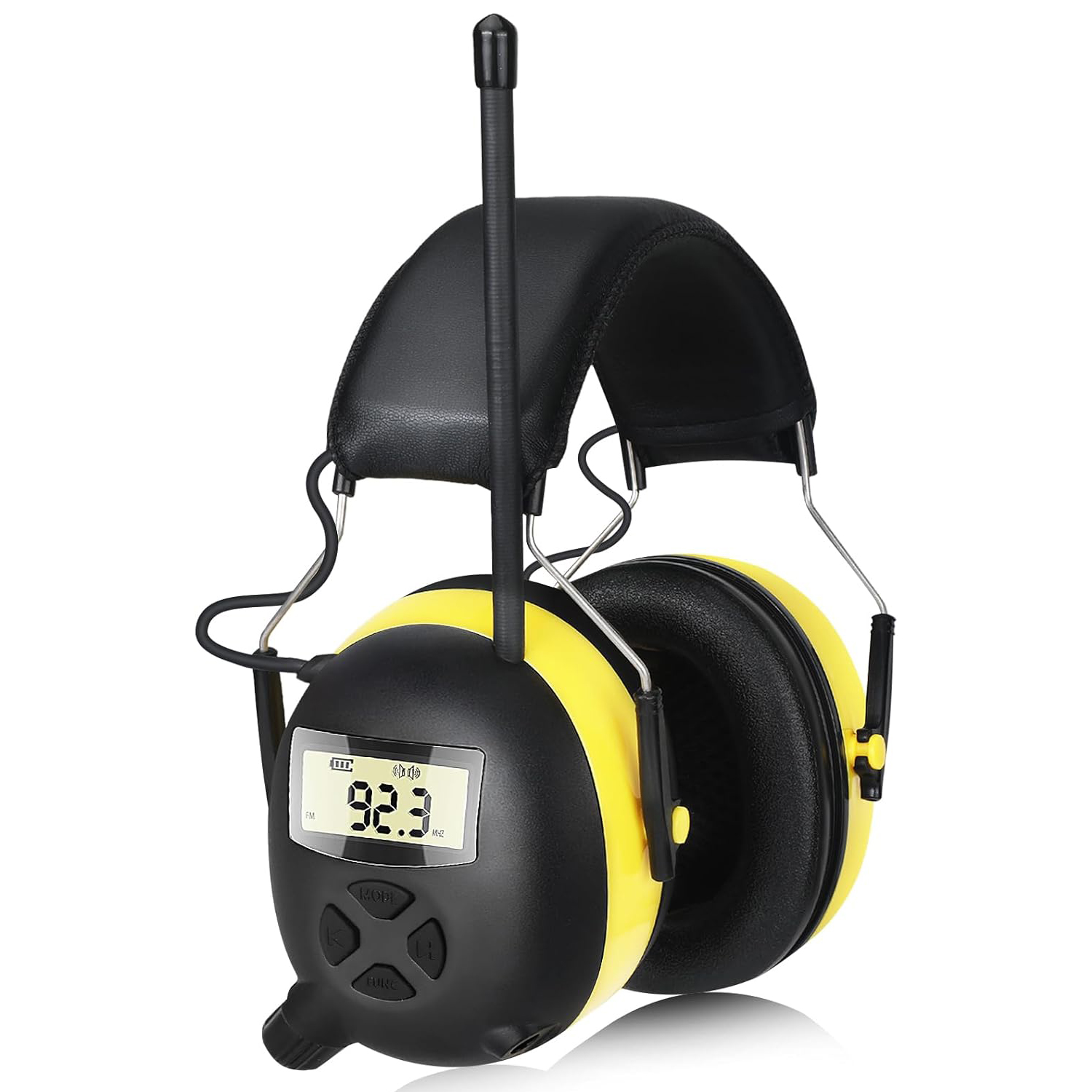 AM/FM radio headphones with digital display,30dB AM FM hearing protection safety ear cups for Mowing, Workshops.Construction: Default Title