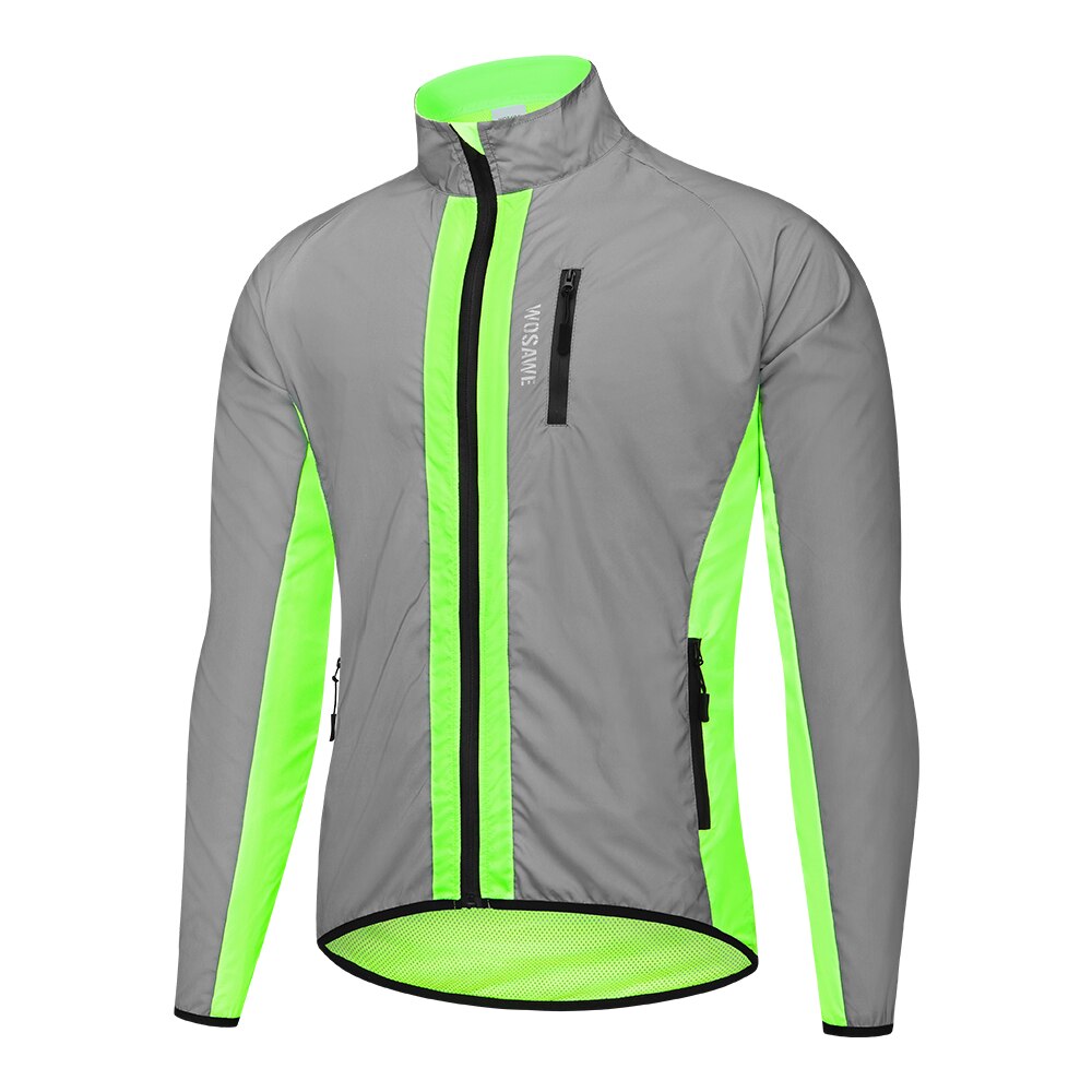 WOSAWE Full Reflective Cycling Jacket Men&#39;s Coat Spring Autumn Bicycle Windbreaker Bike Soft Windproof Waterproof Running Jacket