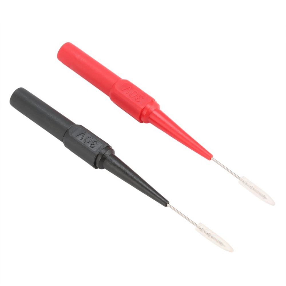 2 stuks 4mm Jack Koper Test Lead Probe Rvs Test Naald Multimeter Gereedschap Zwart/Rood Voor Banaan plug