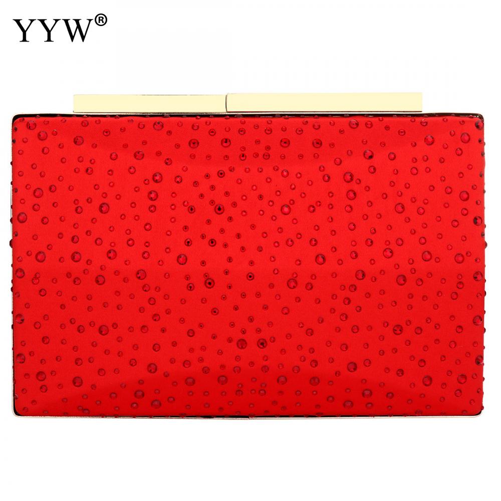 Kväll clutch väska nitbox crossbody väskor med kedja år dam clutches plånböcker damväska bröllopsfest bolso: Röd