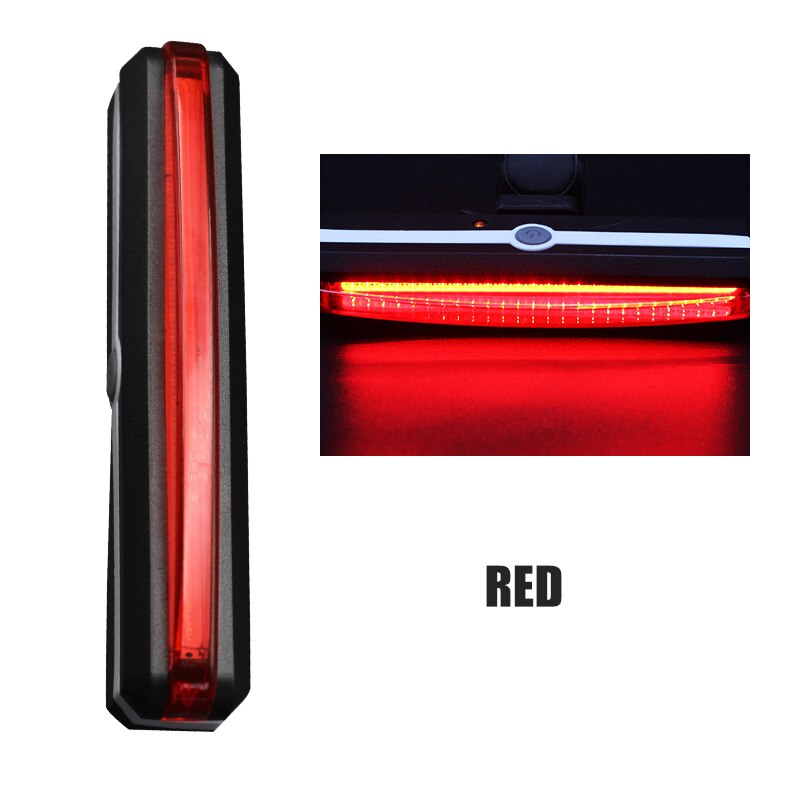 PCycling Fietslicht Staart Achter Licht Led 5 Kleuren Waterdichte Licht USB Lading Fiets Lamp Fietsen Veiligheid Accessoires: Rood