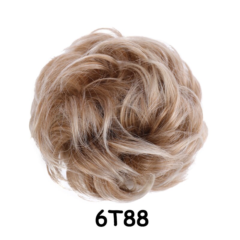 XUANGUANG Curly bun wearing rubber band synthetic wig Donut wig chignon Heat-resistant synthetic bun: 6T88
