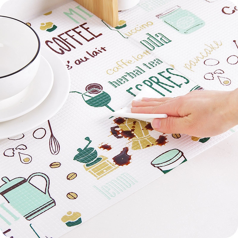 1 Roll Kitchen Sticker Table Mat Drawers Cabinet Shelf Liners Flamingo Cupboard Placemat Waterproof Oil proof Shoes Cabinet Mat