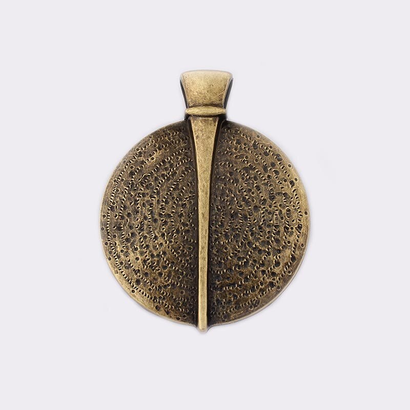 2 stk tibetansk sølv/bronze/verdig stor rund medaljon boho charms vedhæng til halskæde smykker gør fund 84 x 67mm: Antik bronze