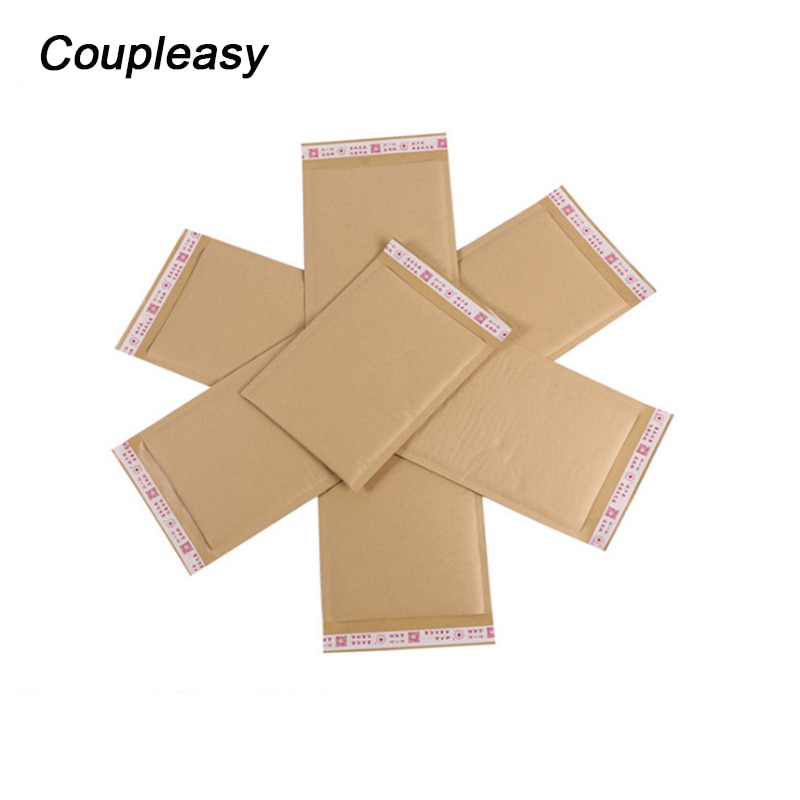 100Pcs Kraft Paper Bubble Bag Flower Printed Bubble Mailer Waterproof Mailing Bag Small Courier Packing Bags