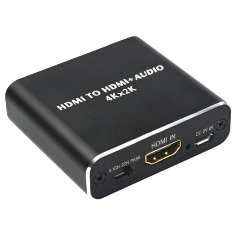 HDMI Audio Splitter 5.1 Decoder Digital Audio Extractor 3D Stereo Surround Lossless Transmission 4Kx2K: Default Title