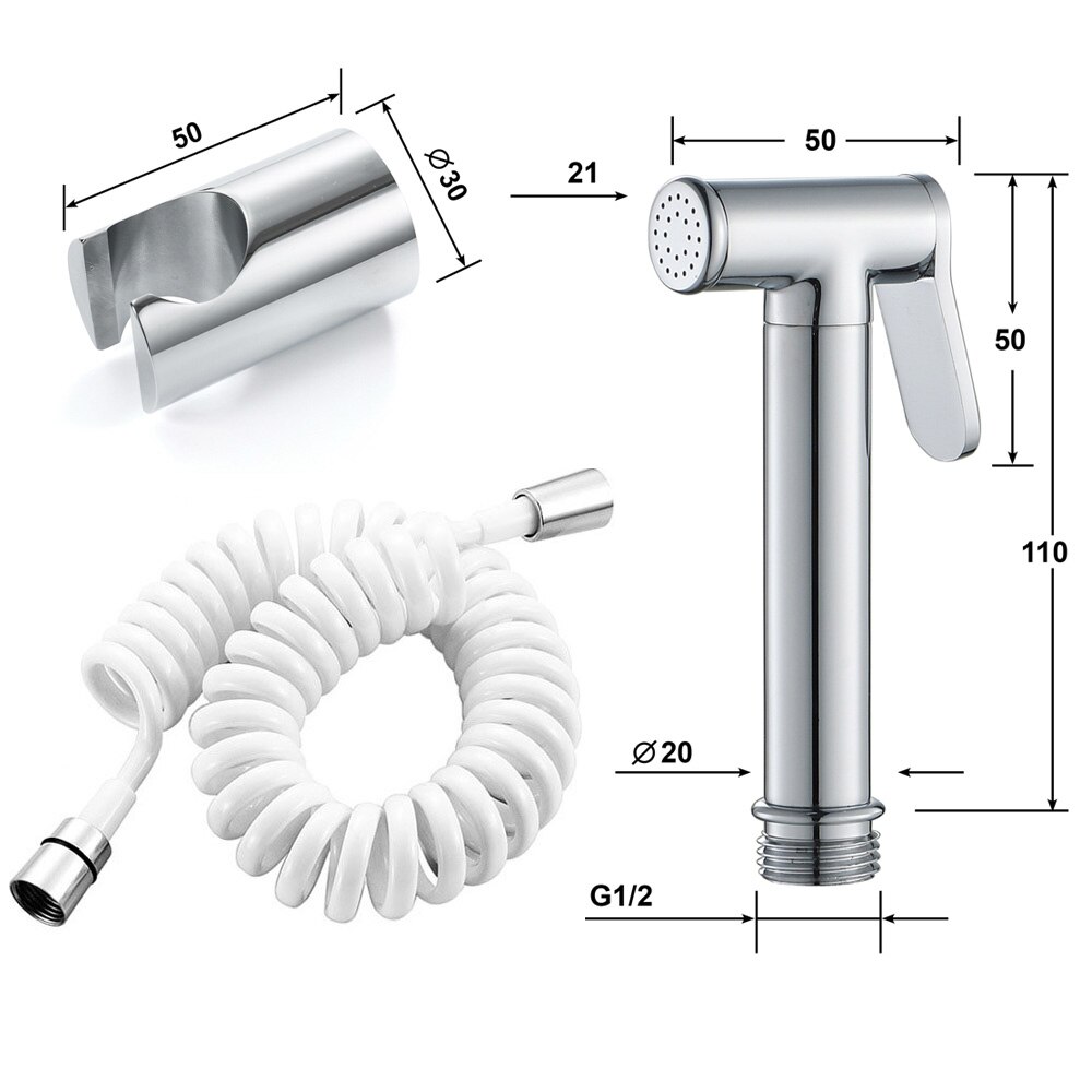 Messing handbediende sproeier bidet toilet jetset draagbare hygiënische douche douche wc douche bidet sproeierpistool: Bordeauxrood