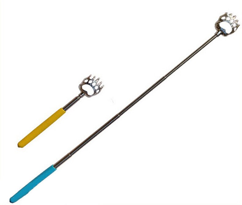 Roestvrijstalen praktische handige penclip rugkrabber telescopische krabmassageset berenklauw jeuk rugkrabber hackle massager