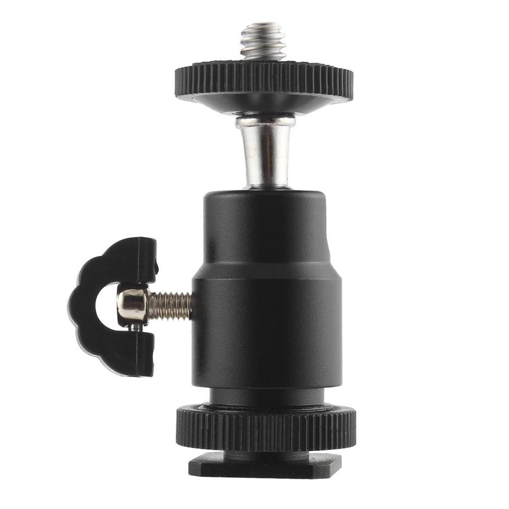 Universal 1/4 Mini Ball Head Screw Tripod Light Bracket Swivel Holder Mount DSLR Camera Camcorder for Canon Tripod Black