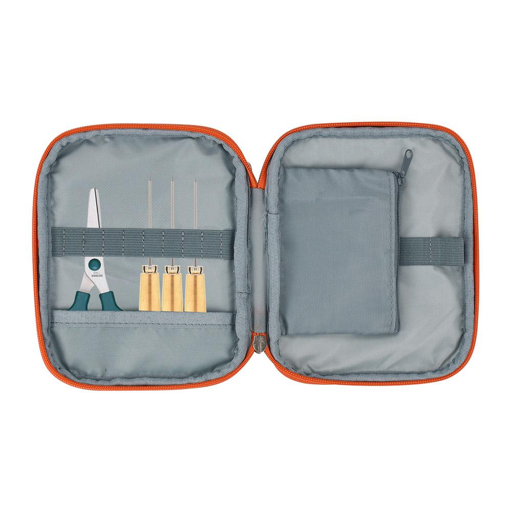 Robust let taske garn opbevaringstaske transportabel husholdnings-tote opbevaringstaske til hæklenål gør-det-selv strikkenåle kit organizer taske