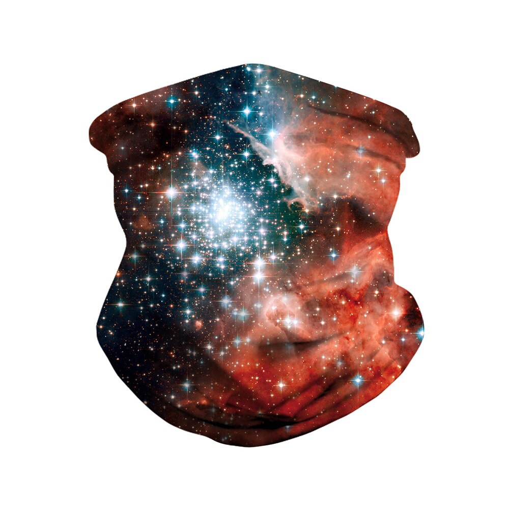 Bandana multidireccional para exteriores para hombre y mujer, bufanda con estampado 3D de cielo estrellado, escalada, senderismo, ciclismo, pesca, protección a prueba de viento para Halloween: BXHA033