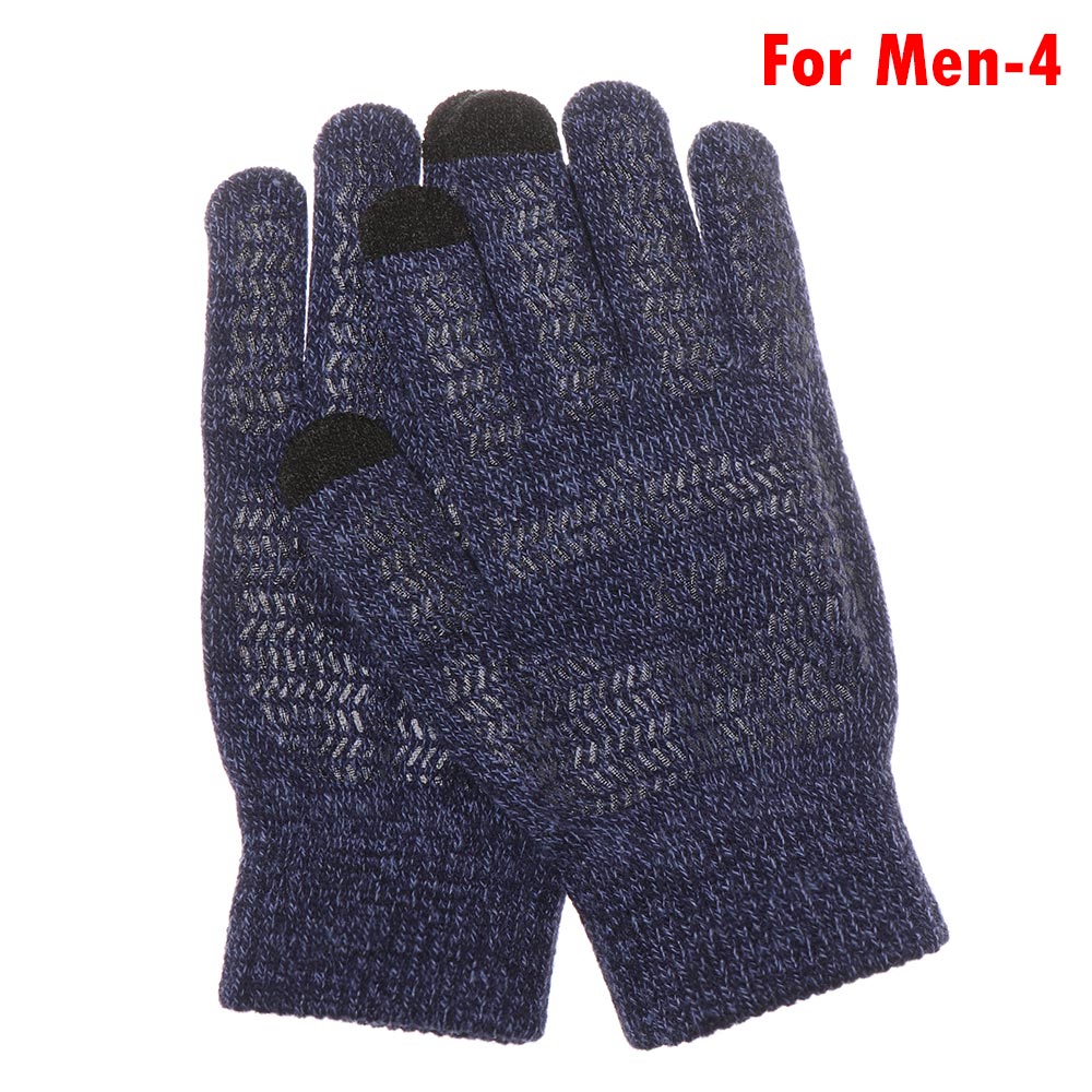 Winter Gloves Cute Furry Warm Gloves with Full Fingers Outdoor Sport Plus Velvet Touch Screen Gloves Driving Gloves: For Men-4